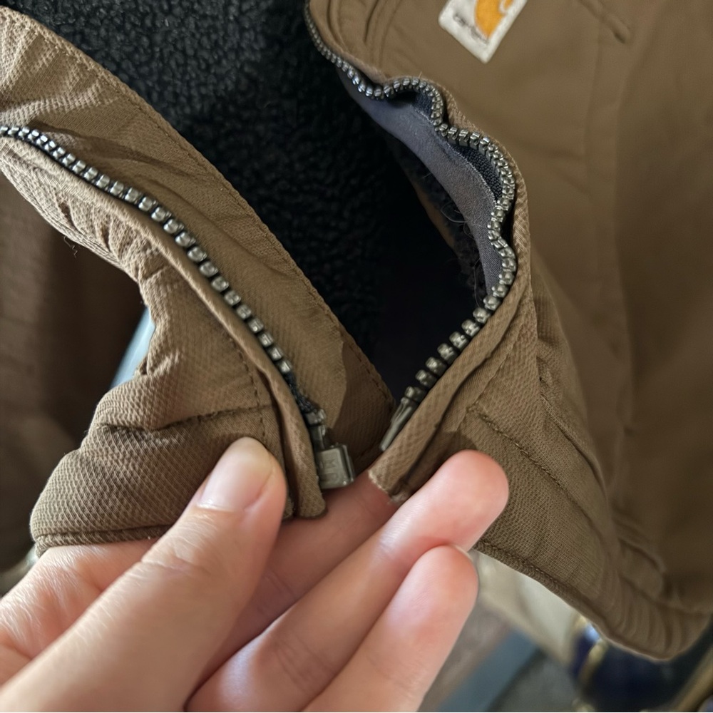 Carhartt Super Dux Men's Rain Defender Sherpa-Lined Brown Relaxed Fit Jacket - Picture 3 of 16